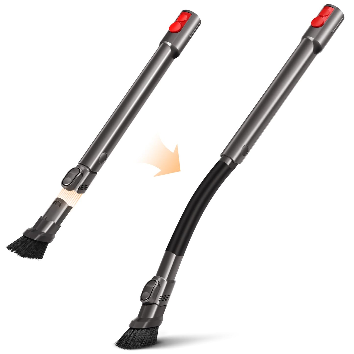Flexible Crevice Tool Vacuum Attachments Compatible with Dyson V7 V8 V10 V11 V12 V15 Gen5 G5 Vacuum Cleaner 971433-01, Extendable Quick Release Slim Nozzle Brush for Hard-to-Reach Gaps
