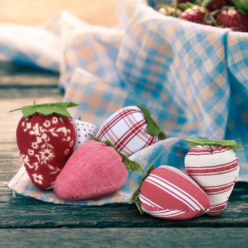 12 Pcs Fabric Artificial Strawberries - Cute Home Decor & Bowl Filler