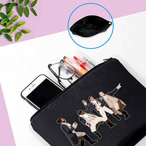 GJTIM Musical Gift Makeup Bag - HamMusical Black Zipper Pouch for Theatre Fans