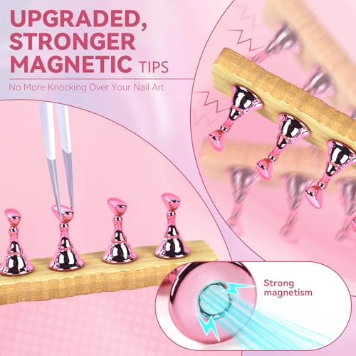 Nail Stand Kit with Magnetic Holders & Adhesive Tabs for Art