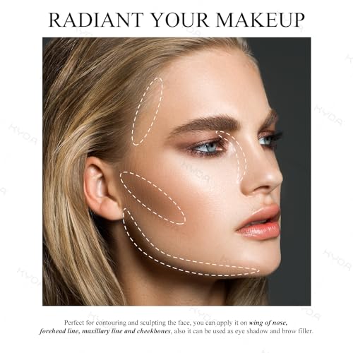 KYDA Baked Highlighter and Contour Palette - Silky Shimmer Face Sculpting