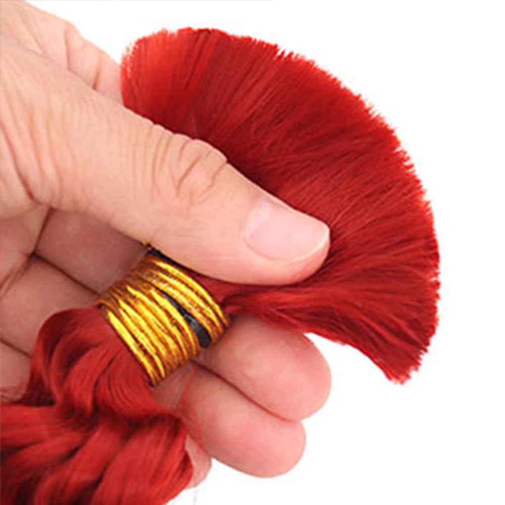 Human Braiding Hair for Boho Braids 100g 2 Bundles/Pack 18 18 Inch Curly Boho Hair for Braiding Color Red Deep Wave Bulk Bohemian
