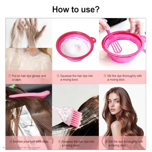 21-Piece Professional Pink Hair Dye Kit for Home Coloring