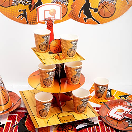 Basketball Cupcake Stand - 3 Tier Holder for Sports Parties