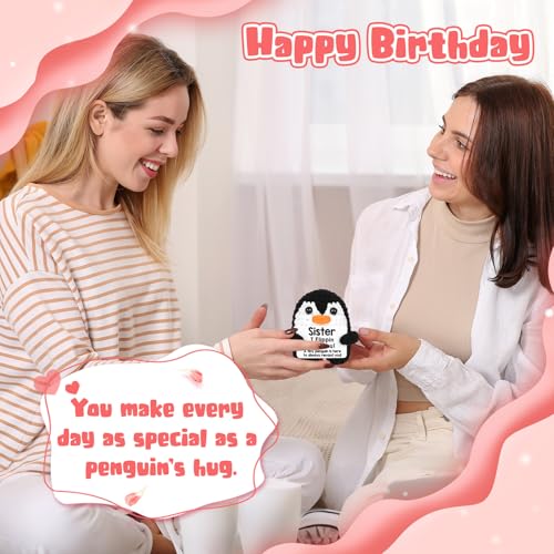 Handmade Crochet Penguin Gift for Sister - Funny Pocket Companion