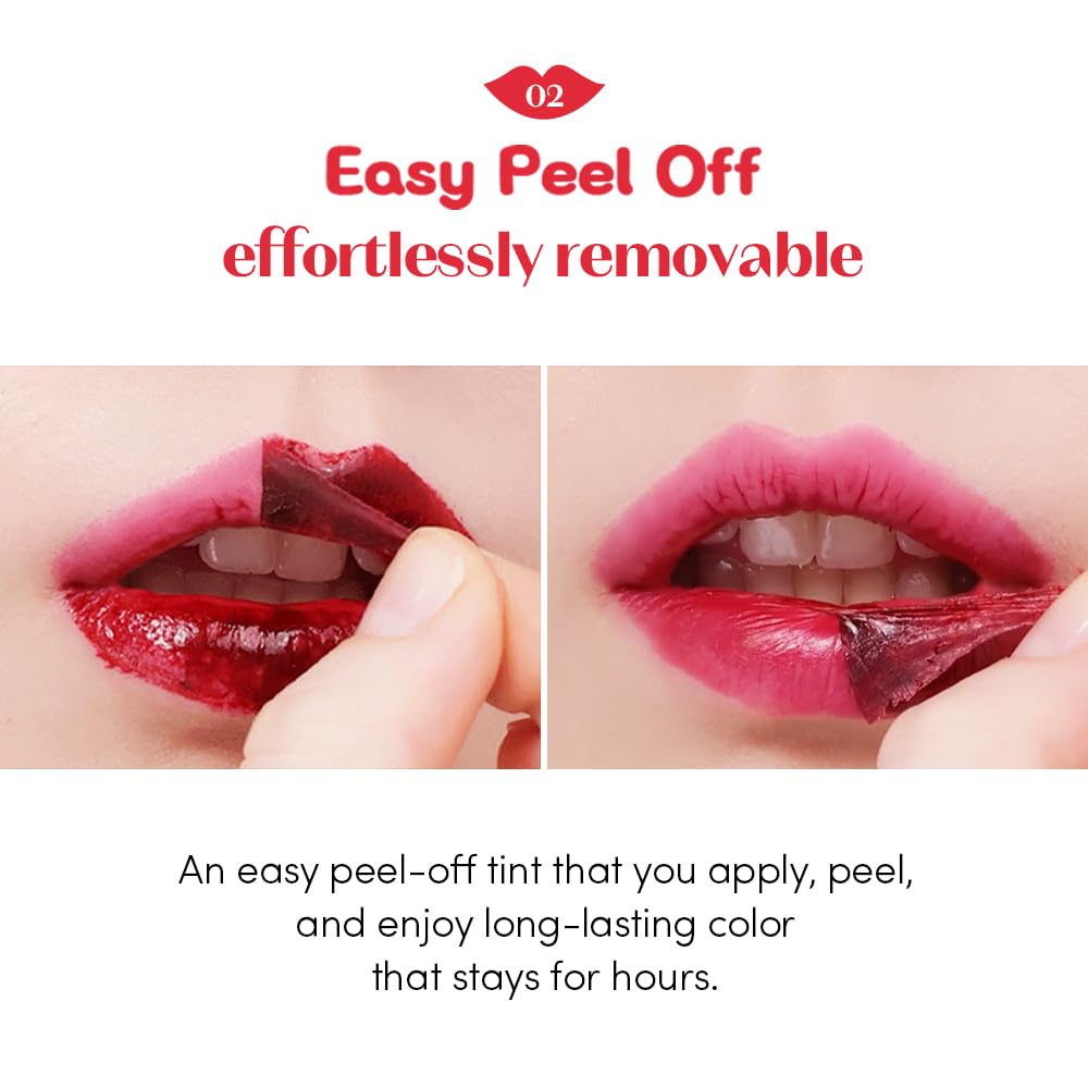 ETUDE Dear Darling Peel Off Lip Stain - Pink Flash | Hydrating Hydrogel Tint, Long-Lasting & Waterproof Lip Color