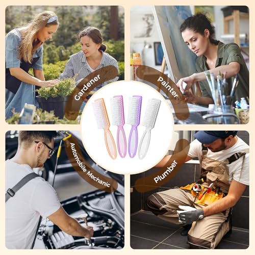 Larbois 4 Pack Nail Brush Set - Heavy Duty Fingernail & Foot Cleaner