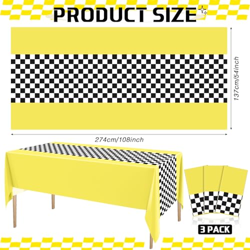 Racing Car Birthday Party Tablecloths - 3 Pack, 54x108 in