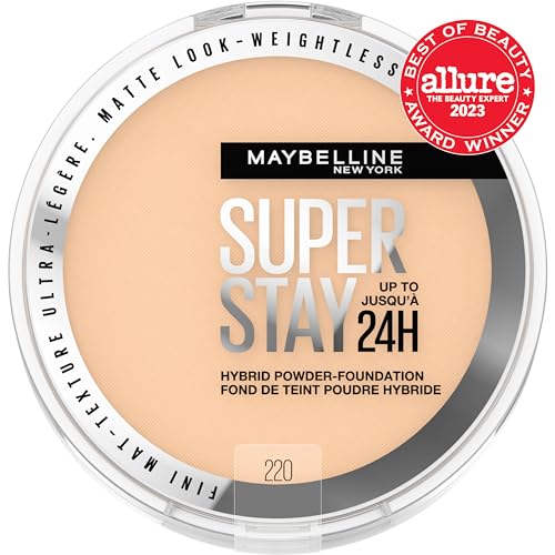Maybelline Super Stay Hybrid Powder Foundation, 24HR Matte Finish, 220