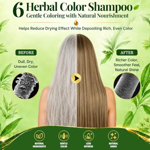 HIS&HERCHOICE Light Brown 3-in-1 Hair Dye Shampoo for Gray Coverage