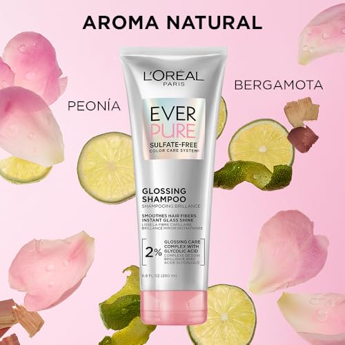 L'Oreal Paris EverPure Glossing Sulfate-Free Shampoo with Glycolic Acid - 6.8 Fl Oz Pack of 2