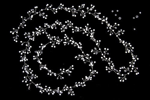 fxmimior 39.4-Inch Silver Crystal Bridal Hair Vine Wedding Headpiece