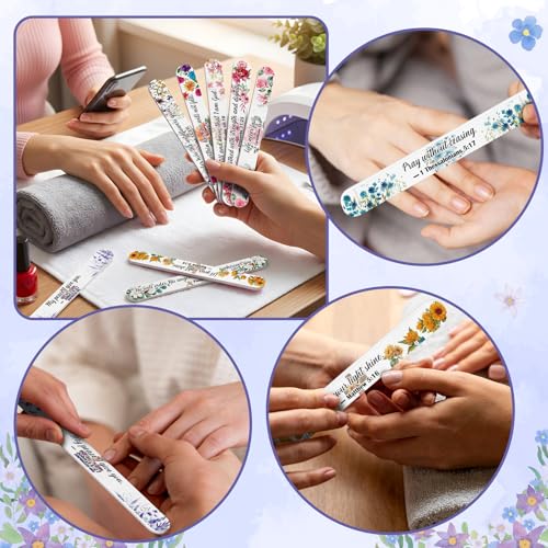 52PCS Christian Nail Files with Bible Verses - Bulk Emery Boards