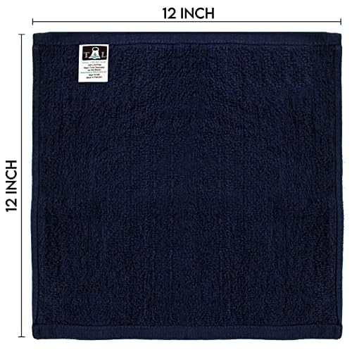Towel and Linen Mart 100% Cotton - 24 Pack Wash Cloth Set - Flannel Face Cloths, Highly Absorbent and Soft Feel Fingertip Towels (Multi, Pack of 24)