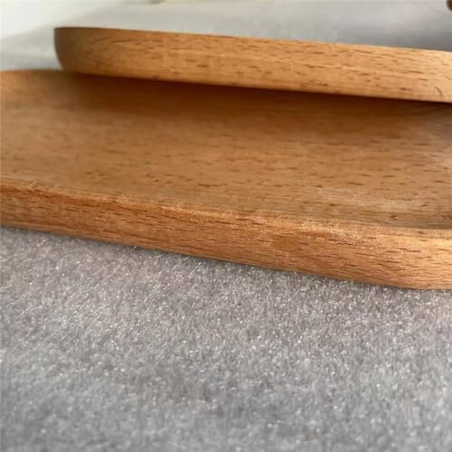 Set of 2 Wooden Serving Trays - Natural Beechwood Decorative Tray
