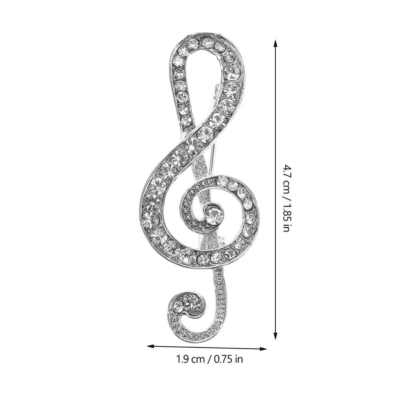 NOLITOY Rhinestone Music Note Lapel Pin Unisex Fashion Brooch for Suits Shirts and Formal Events Musical Theme Accessory