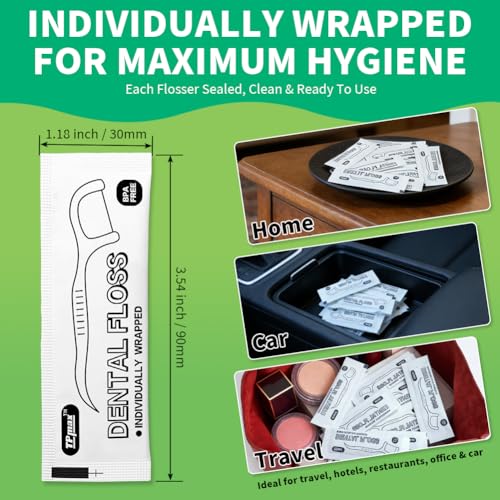 500 Count Individually Wrapped Dental Flossers - Travel & Office Use