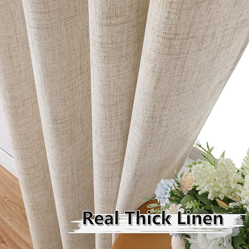 Tollpiz Linen Tier Curtains - Semi-Sheer Light Filtering Drapes, 30x30in, Set of 2