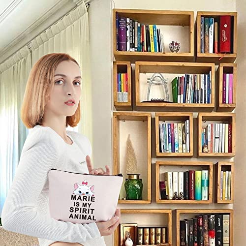 Marie Spirit Animal Makeup Bag - Cartoon Cat Design Zipper Pouch