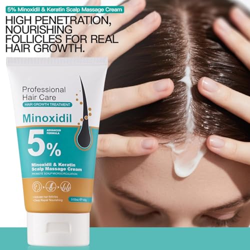 MQN 5% Minoxidil Hair Growth Scalp Cream with Biotin for Hair Loss