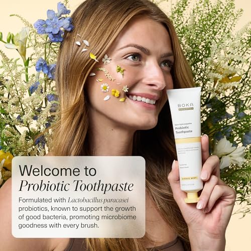 Boka Probiotic Fluoride-Free Toothpaste Citrus Mint 4oz | Supports Enamel & Oral Microbiome