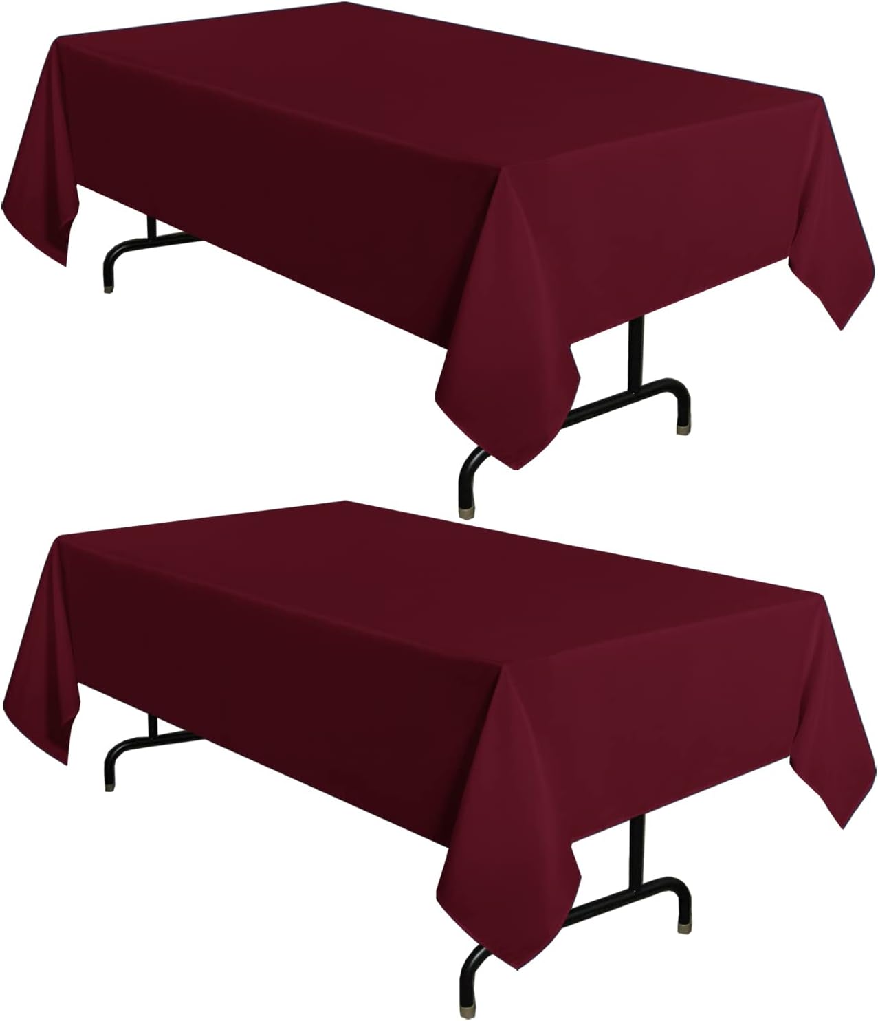 White Rectangle Tablecloth 60 x 102 Inch - Stain & Wrinkle Resistant Polyester for Dining, Buffets & Camping