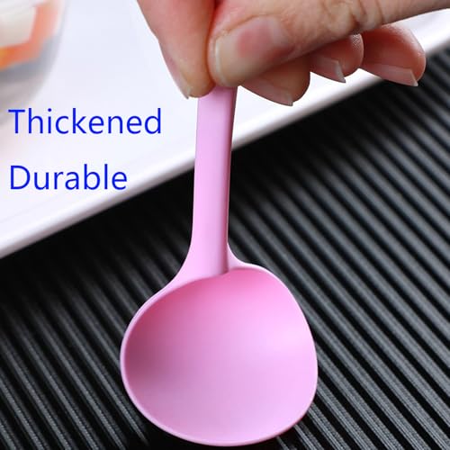 100 Heavy-Duty Disposable Soup Spoons - Individually Wrapped Plastic
