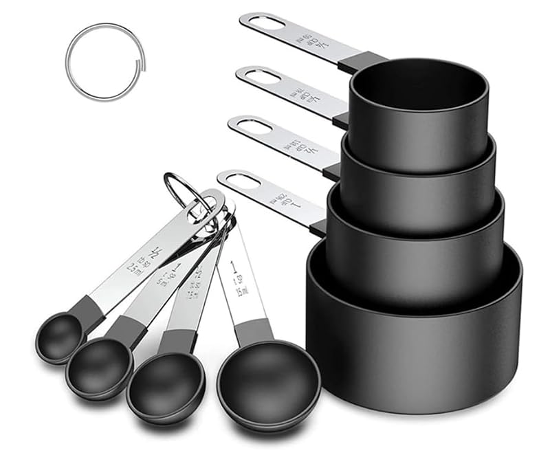8-Piece Measuring Cups & Spoons Set with Stainless Steel Handles