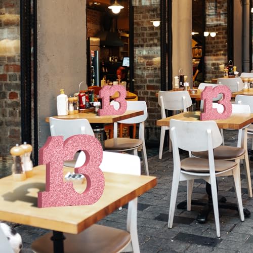 Glittery Number 13 Table Centerpiece for 13th Birthday Party