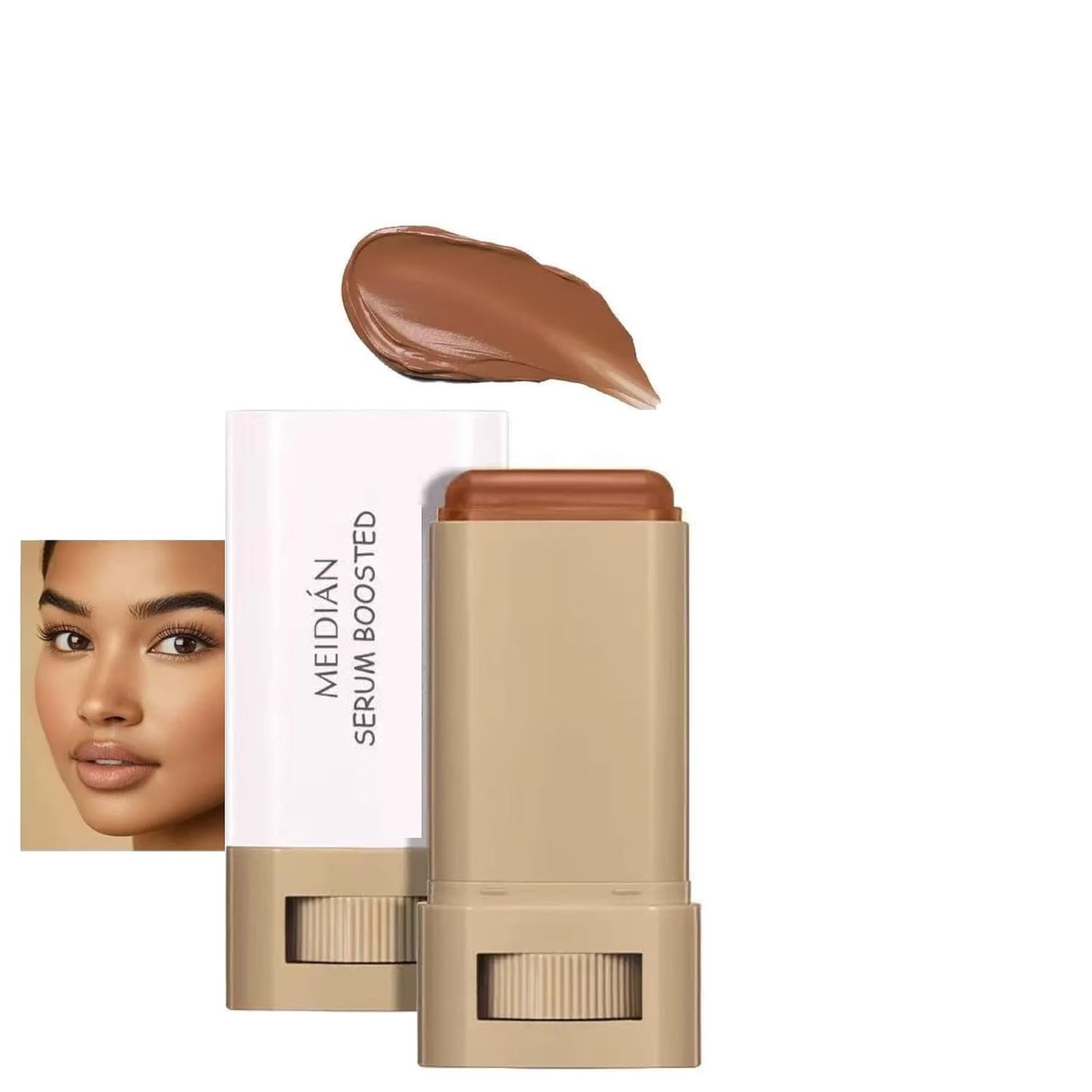2-in-1 Foundation Concealer Makeup Stick - Creamy Formula for Mature Skin | Brightens Tone, Covers Blemishes, 6 Shades Available