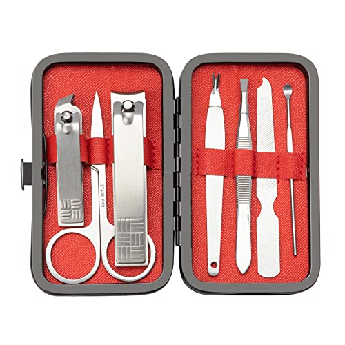 7-Piece Stainless Steel Manicure Set with Travel Case