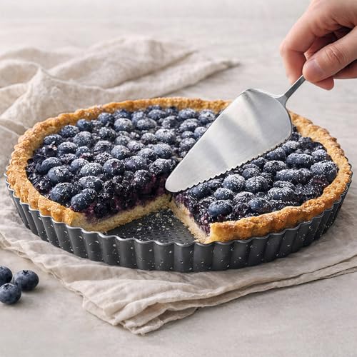 9 Inch Non-Stick Quiche Pan with Removable Bottom & Cake Server