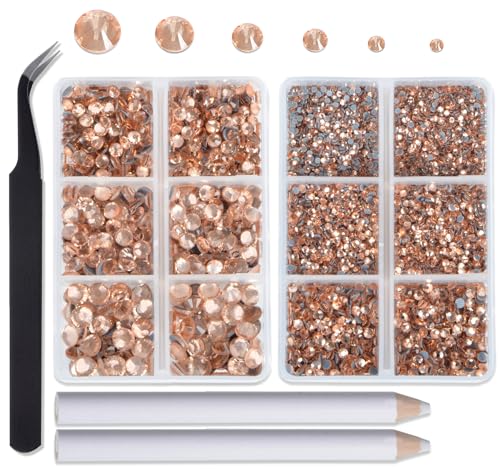 Lt. Peach Hotfix Rhinestones for Crafts - 8000pcs Mixed Sizes SS4-SS30