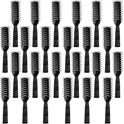 Honeydak Black 24Pcs Vent Hair Brushes with Ball Tips for Wet/Dry Hair - Bulk Pack, Portable 7.9in