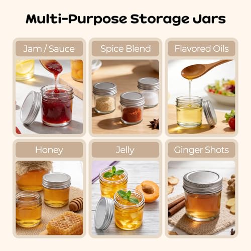 12 Pack 2 oz Mini Mason Jars with Airtight Lids - PureRoot