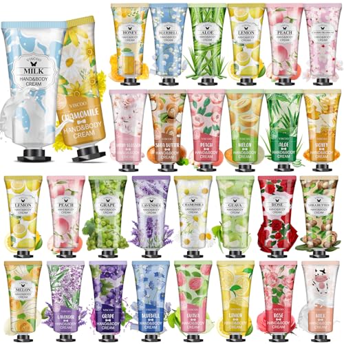 VISCOO 28 Pack Hand Cream Gift Set - Mini Moisturizing Lotions