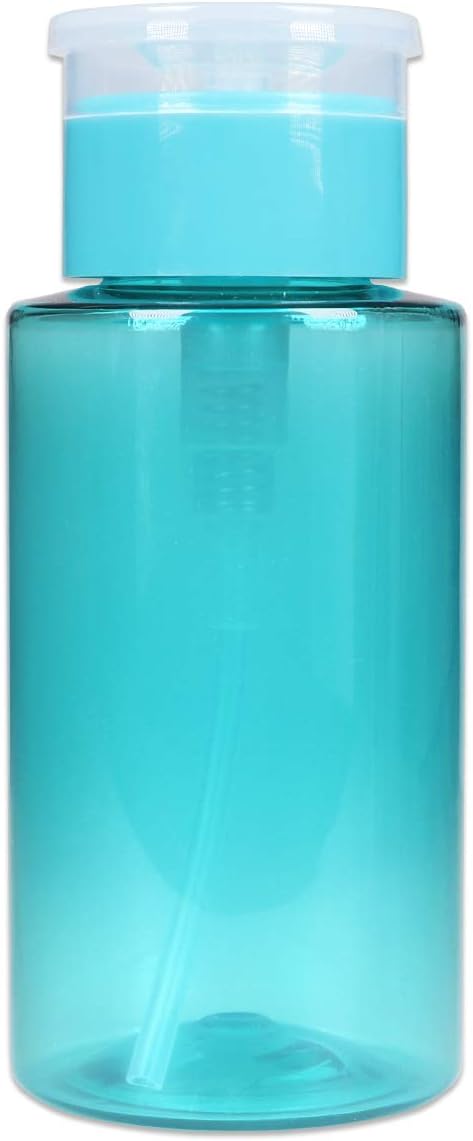 Clear Push Down Pump Dispenser - 3oz Refillable Empty Bottle | Lockable Travel Cosmetic Packaging for Nail Polish