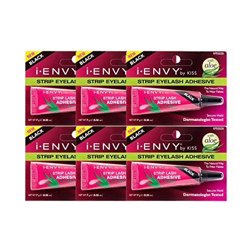 i•ENVY by KISS Strip Eyelash Adhesive with Aloe - Black, 6-Pack