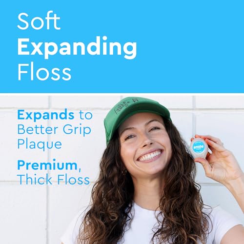 Smile Floss Mint Expanding Dental Floss 90ft Pack of 2 - Non-Toxic, Eco-Friendly, Soft on Gums