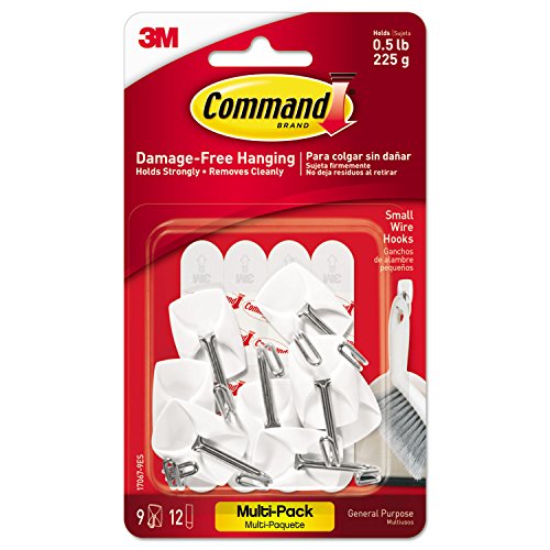 3M Command General Purpose Wire Hooks Multi-Pack - 9 Hooks, White