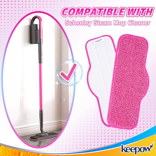 KEEPOW Microfiber Steam Mop Pads for Schenley Steam Mop - 4 Pack