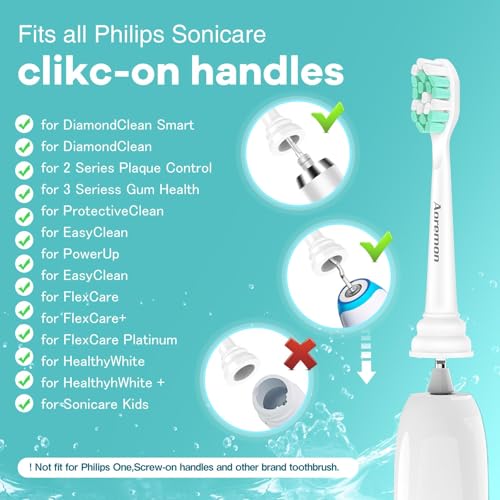 Aoremon White Toothbrush Heads for Philips Sonicare C2 G2