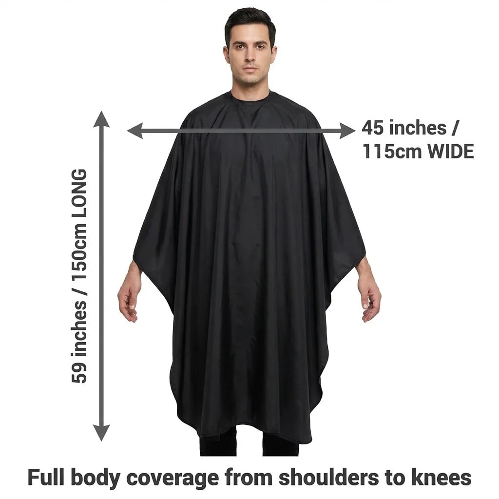 Karlling Large Haircutting Cape - Professional Magic Tape Barber Gown for Men Women, Adjustable Hair Cutting Salon Cape, 59"x45"