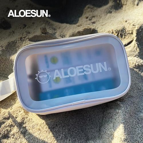 ALOESUN White Waterproof Clear Beach & Travel Bag Organizer with Zipper