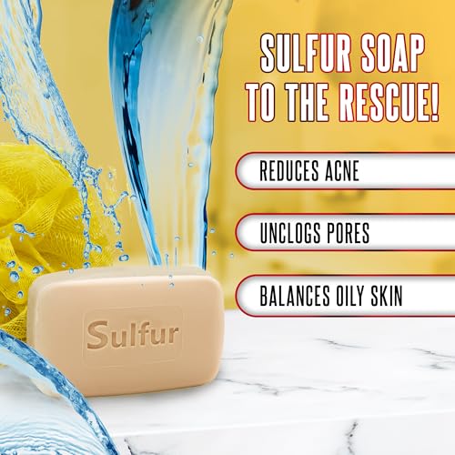Biosulfur Acne Treatment Bar Soap 10% Sulfur - 3-Pack, 4.4 oz