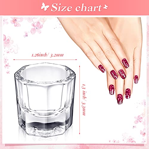 Cunhill 24-Piece Glass Dappen Dishes for Acrylic Nail Liquid and Powder