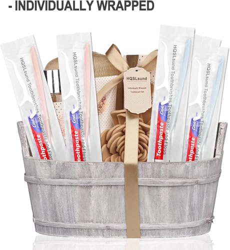 30 Packs Disposable Toothbrushes with Toothpaste & Floss Picks