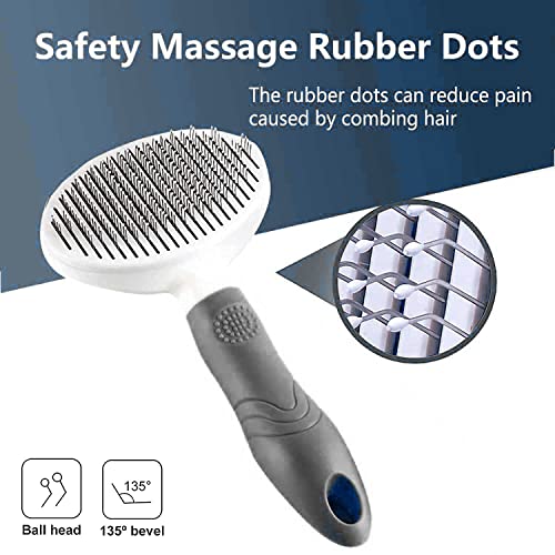 Self-Cleaning Slicker Brush for Cats and Dogs - Pet Grooming Tool