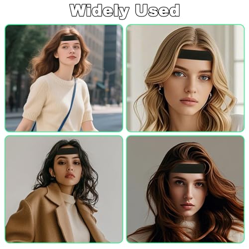 HINGTAI Black Double-Sided Velvet C-Shaped Wig Band - 2 Pcs