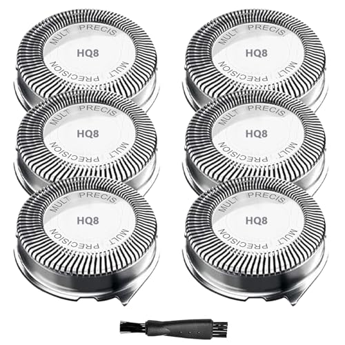 HQ8 Replacement Heads for Philips Norelco Shavers - 6 Pack Upgraded Blades